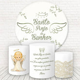 Weiß Und Licht Grün Winkel Runden Baby Dusche Hintergrund Bausatz